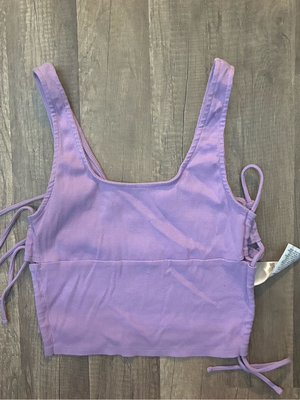 Roxy Lavender Ribbed Tank Top with Side Ties